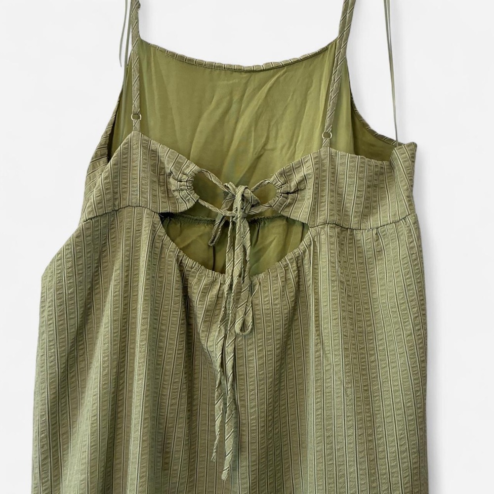 All : Row Olive Green a-line Coquette size Lg maxi dress tiered back cut out - Picture 8 of 8